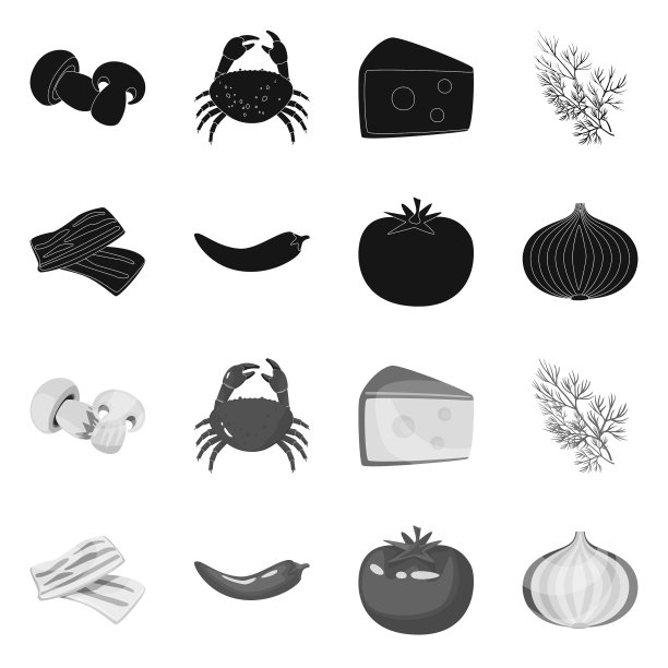 孤立物的口味和产品标志集图片下载