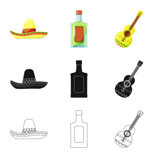 咖啡馆和拉丁标志集图片下载