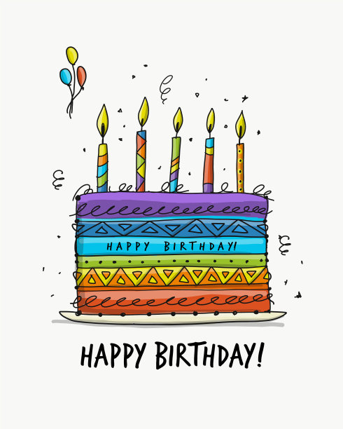 为你设计的生日蛋糕明信片图片下载