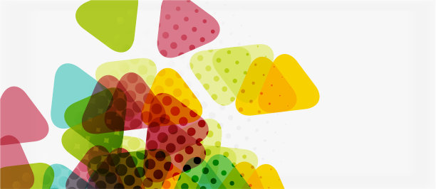 横幅上镶嵌着几何三角形的五彩图案图片下载