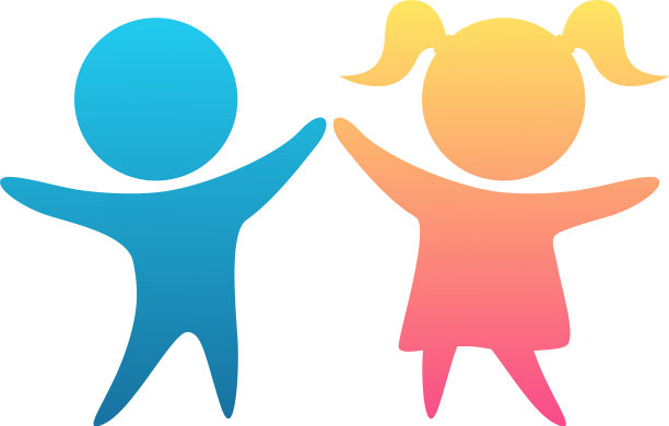 儿童图标彩色的男孩和女孩的儿童符号图片下载