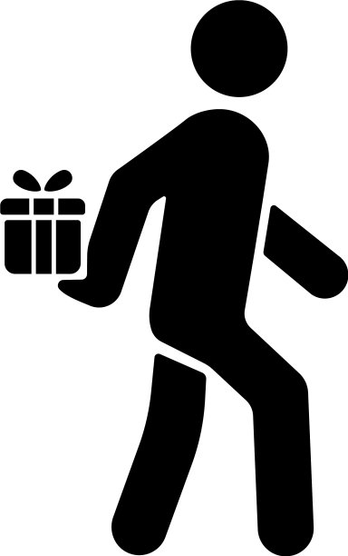 标志是一个手里拿着礼物的男人图片下载