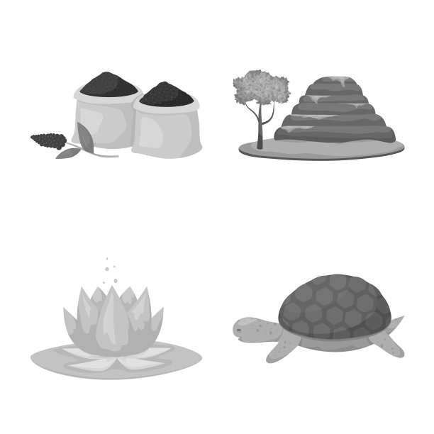 孤立的对象区域性和地标标志集图片下载