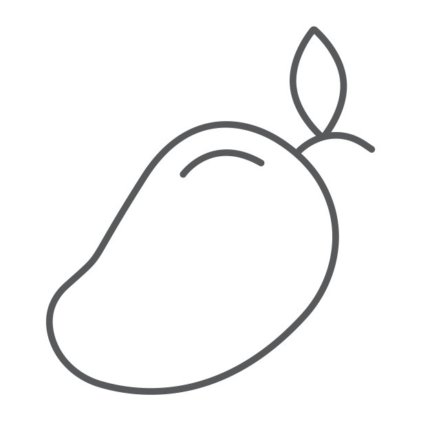 芒果细线图标热带和食品水果图片下载