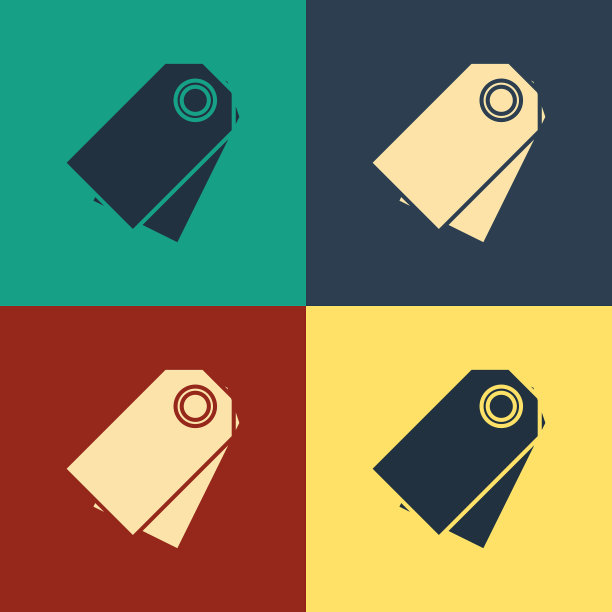 彩色空白标签模板价格标签图标隔离图片下载