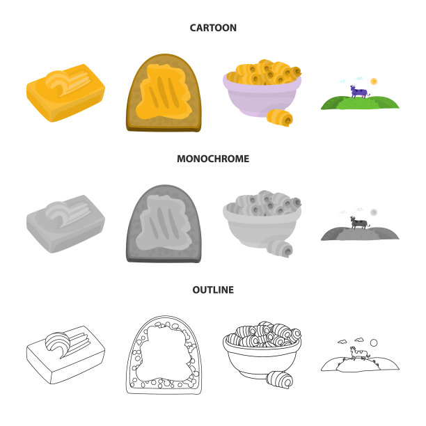 设计奶油和产品标志套图片下载