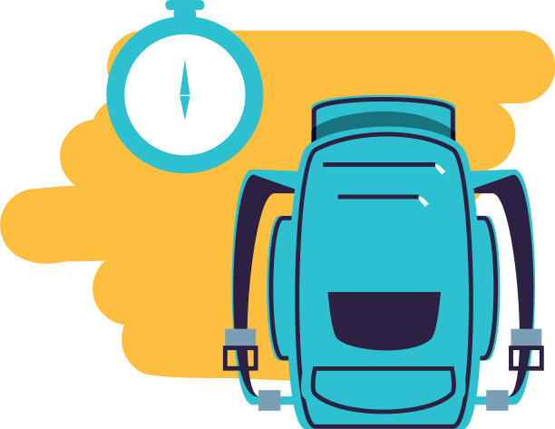 带旅行袋的指南针引导装置图片下载