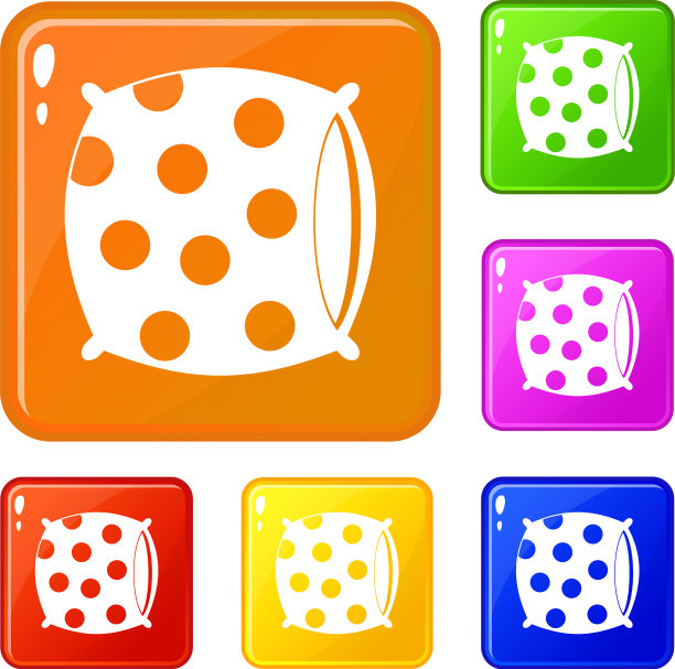 带圆点图标的枕头设置颜色图片下载