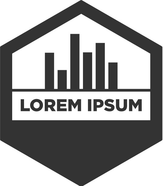 六边形配合建筑图标标志设计图片下载