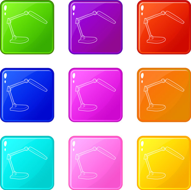 电动台灯图标集9种颜色收集图片下载