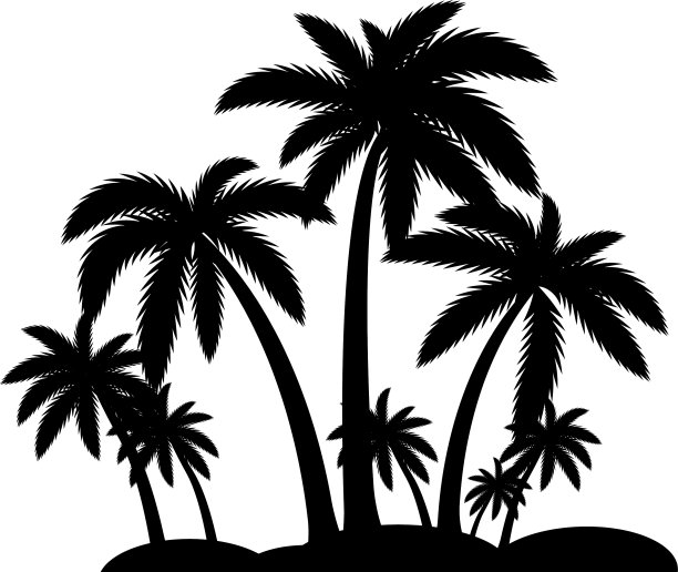棕榈树夏季标志模板图片下载