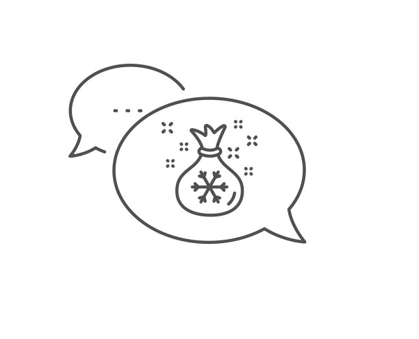 圣诞老人麻袋线图标圣诞或新年的标志图片下载