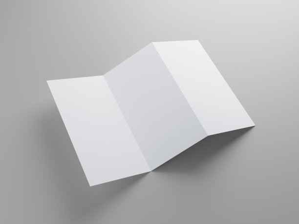 打开三页的传单，小册子，目录模型图片下载