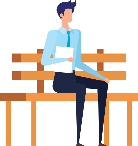 优雅的商人坐在公园的椅子上图片下载