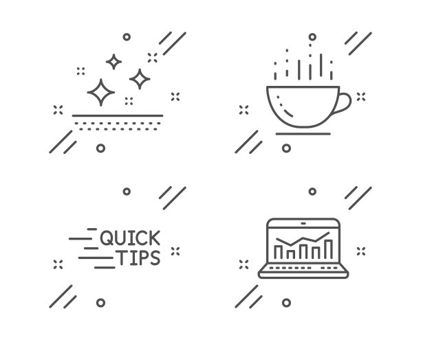 清洁皮肤咖啡杯和教育图标套装图片下载