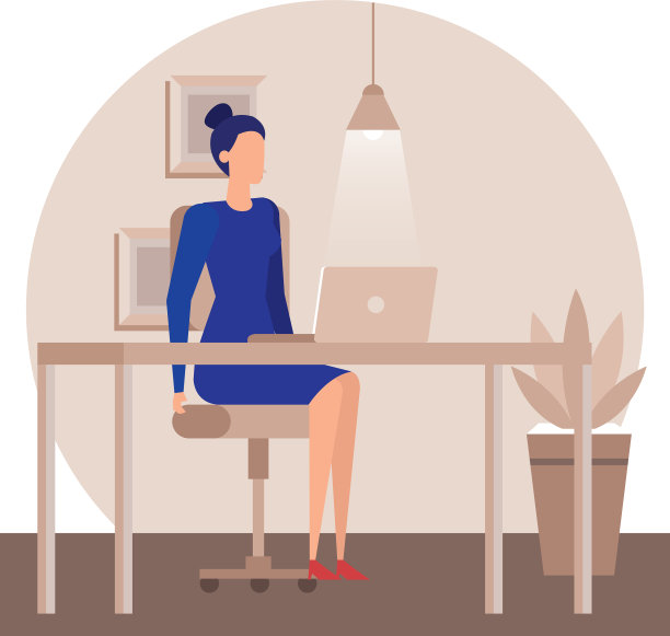 优雅的女商人在办公室工作图片下载