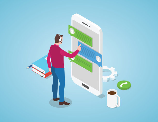 呼叫中心概念与男人站着聊天图片下载