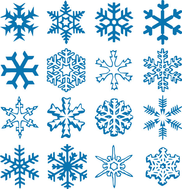 雪花图标背景设置为蓝色图片下载