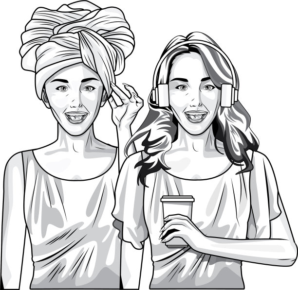 流行艺术时尚和美女卡通中图片下载