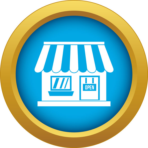 商店图标蓝色隔离图片下载