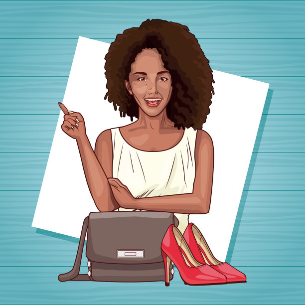 波普艺术美丽的女人微笑卡通图片下载