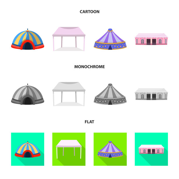 孤立物体屋顶和折叠标志集图片下载