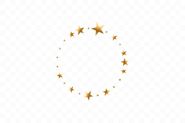 金色的星星在圆形平面图片下载