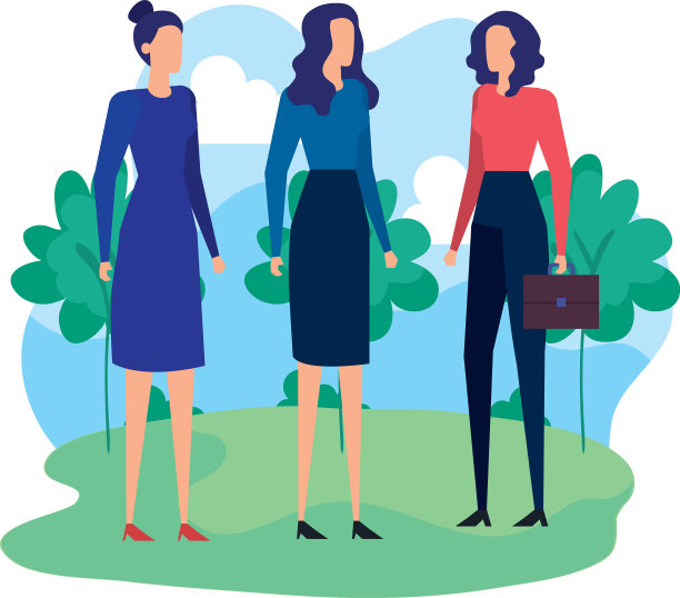 优雅的女商人在营地工作图片下载