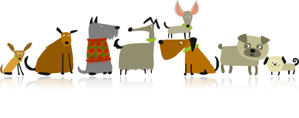 可爱的狗狗家庭草图为您设计图片下载