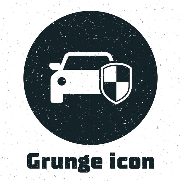 Grunge汽车保护或保险图标隔离图片下载