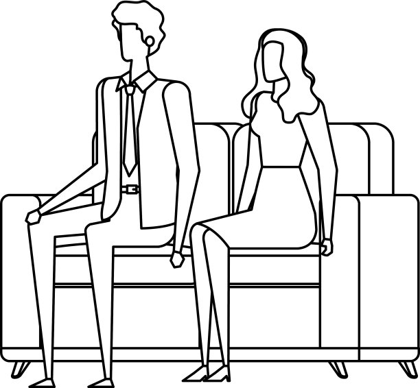 优雅的商务夫妇在客厅工作图片下载