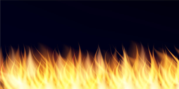 黑色背景上逼真的3d火焰图片下载