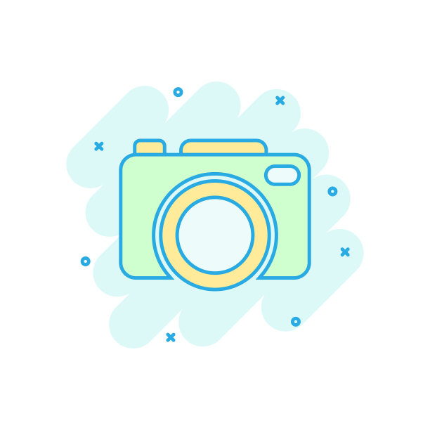 相机设备标志图标在漫画风格图片下载