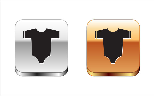 黑色婴儿服装图标孤立在白色图片下载