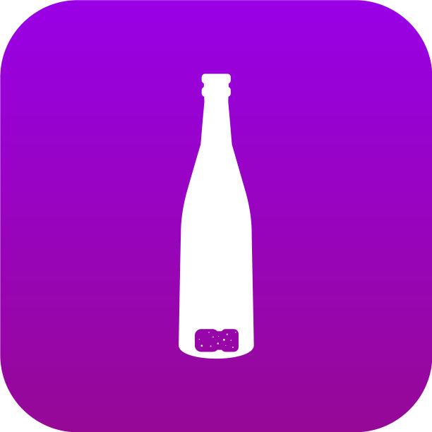 空酒瓶图标数字紫色图片下载