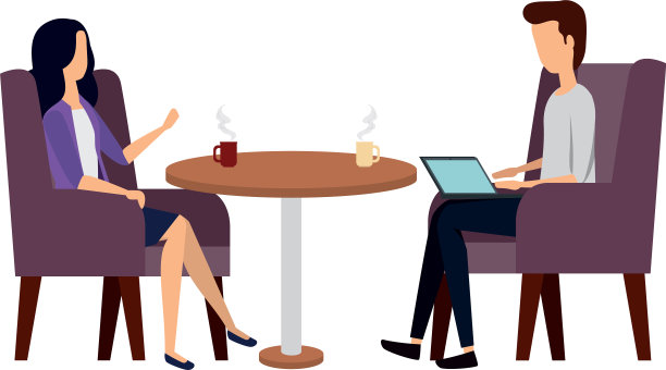 优雅的商务夫妇工作与笔记本电脑图片下载