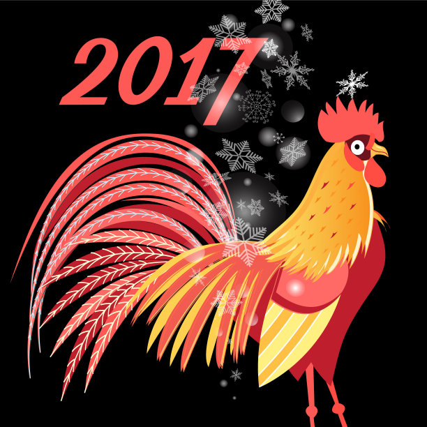 圣诞贺卡与公鸡图片下载