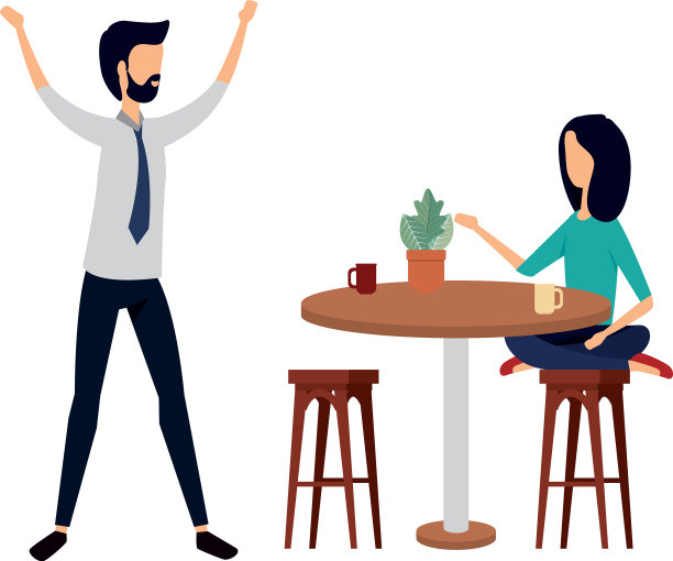 优雅的商务夫妇在办公室工作图片下载