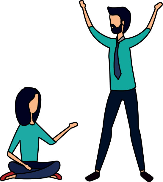 优雅的商务夫妇练习瑜伽图片下载