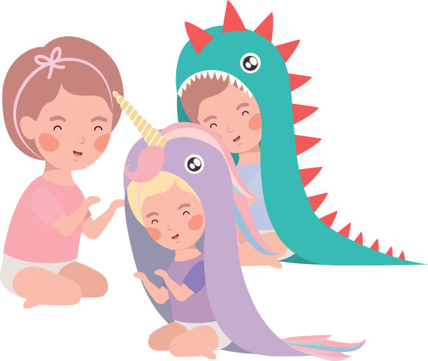 孤立的男婴和女婴设计图片下载