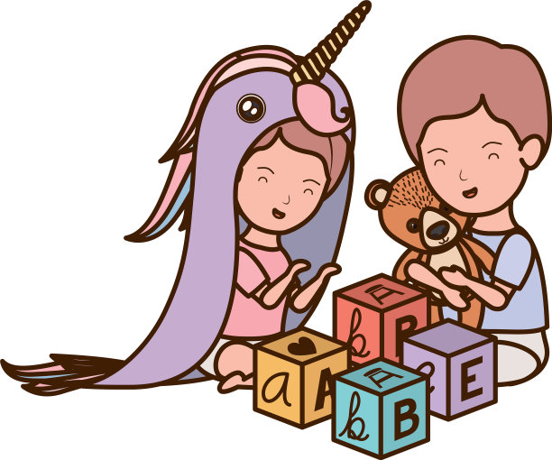 孤立的男婴和女婴设计图片下载