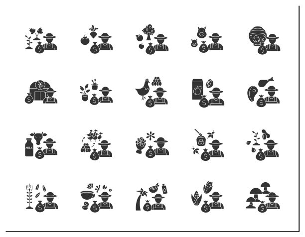 农业企业字形图标设置图片下载