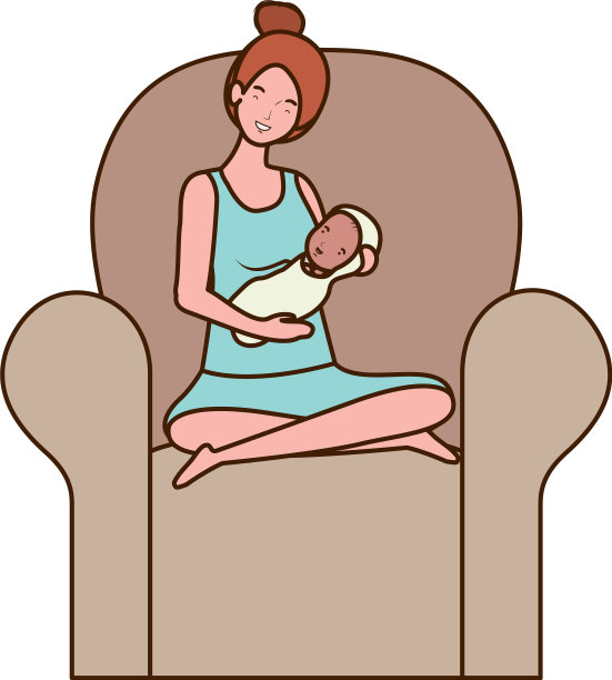 孤立的母亲与婴儿设计图片下载