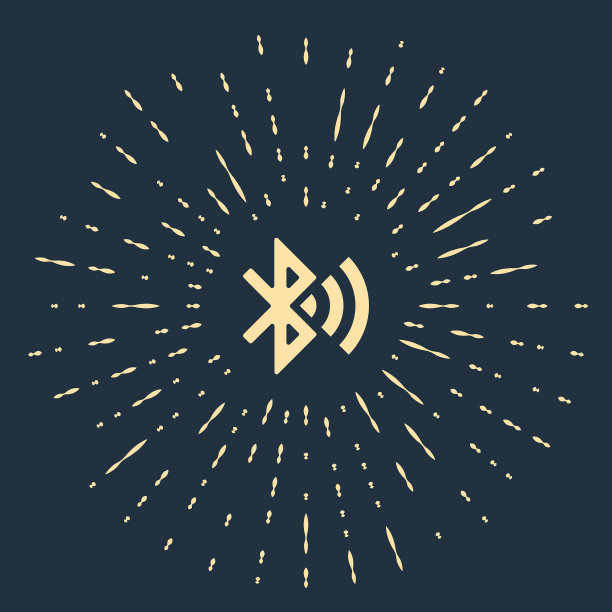 米色蓝牙连接图标隔离在黑暗图片下载