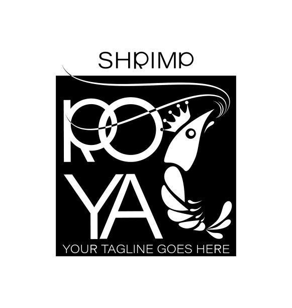 黑色背景上的皇家虾标志图片下载