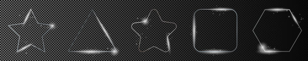 银色发光不同的几何形状框架图片下载
