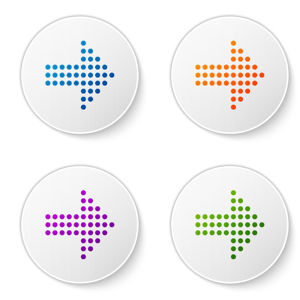 颜色点箭头图标孤立在白色背景图片下载