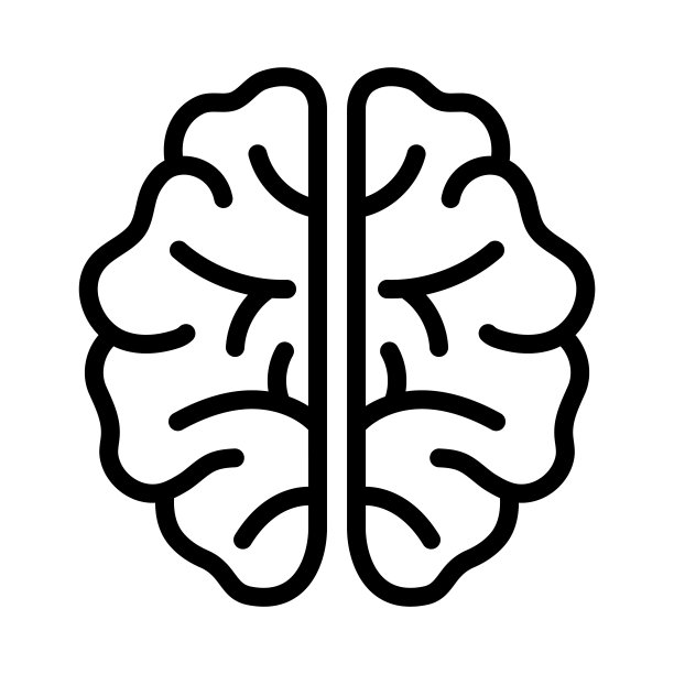 大脑轮廓图标设计插图模板向量图片下载