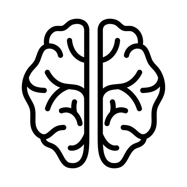 大脑轮廓图标设计插图模板向量图片下载