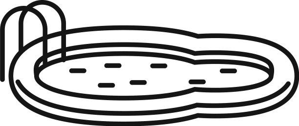 水公园泳池图标轮廓风格图片下载